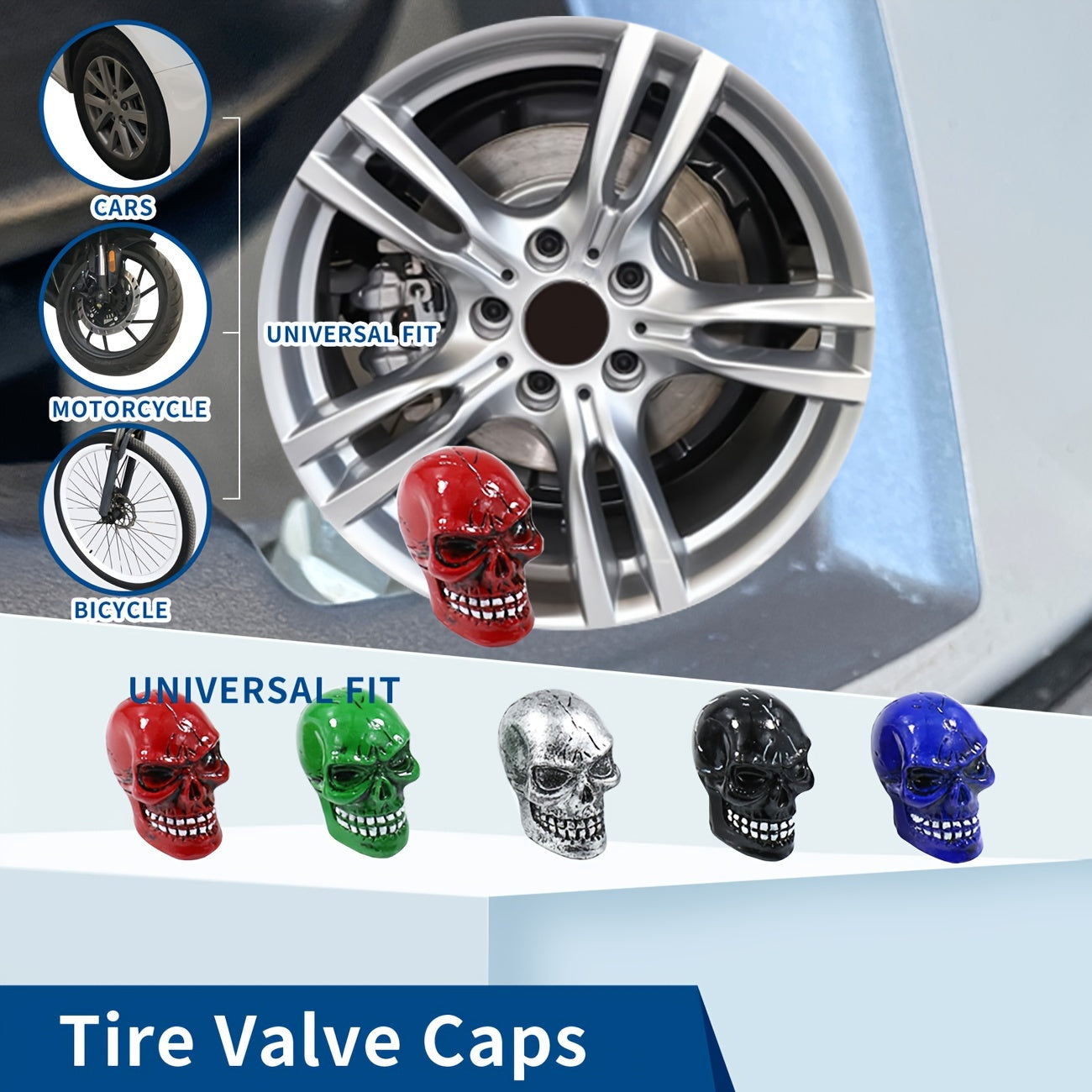 4 dona Oʻlik bosh tishli shlangi ventili qopqogʻi universal moslik avtomobil, yuk mashinasi, mototsikl, velosiped