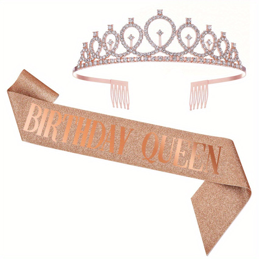 Bolalar tug'ilgan kunlari uchun taxt taxti va sochiq bilan bosh bandlar to'plami, yelka kamar va soch taqilishi etiketi