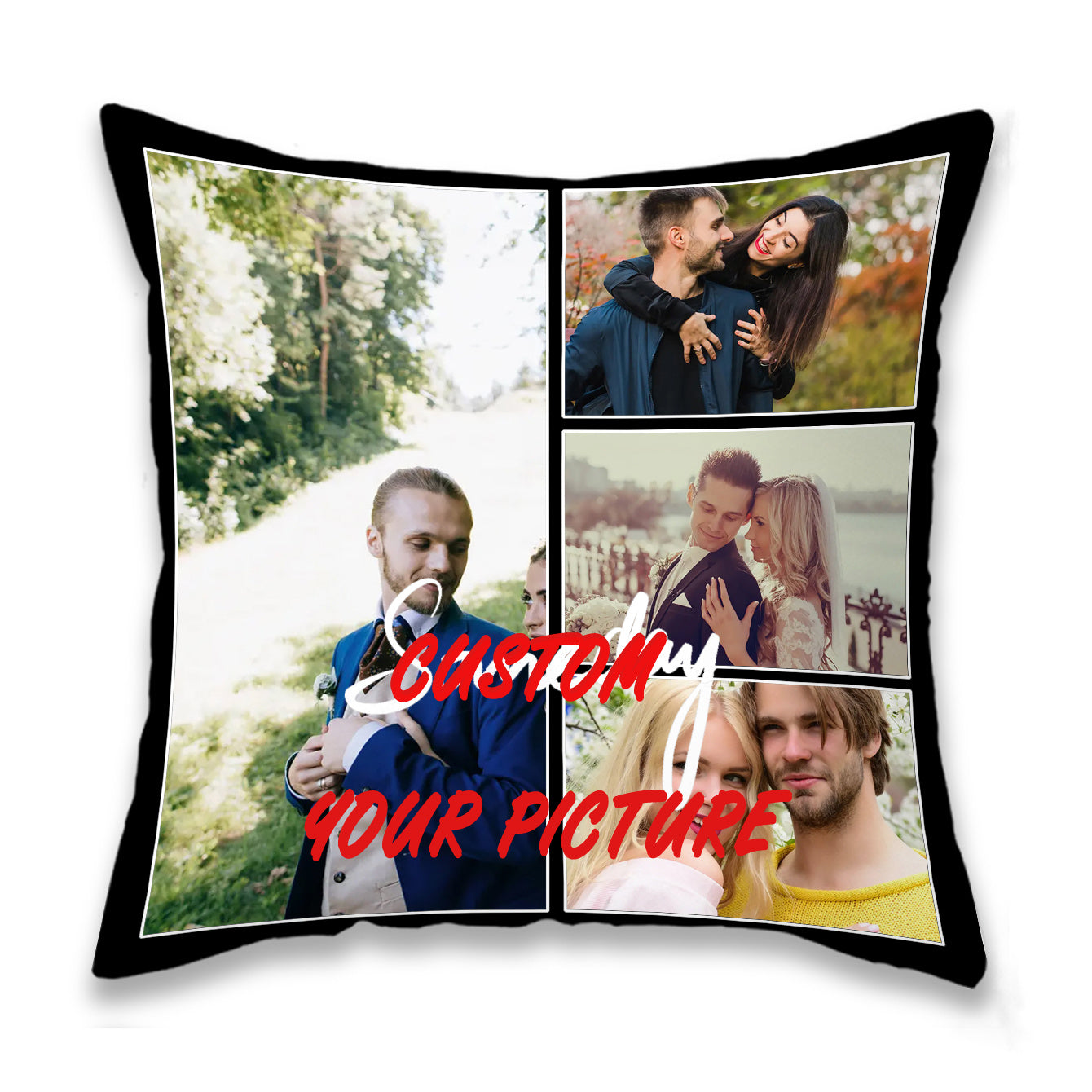 Personalized Photo Cushion Cover Square Throw Pillow Soft Polyester Machine Washable Room Decor Gift