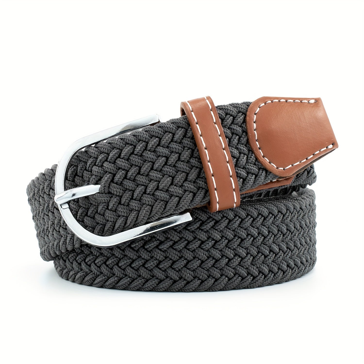 Women's Braided Elastic Belt with Woven Design for Golf and Casual Wear