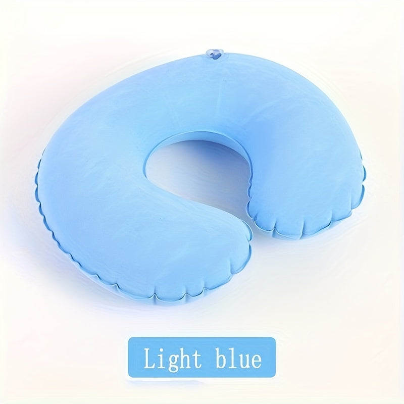 Inflatable C-Shaped Travel Pillow Neck Support for Car and Airplane