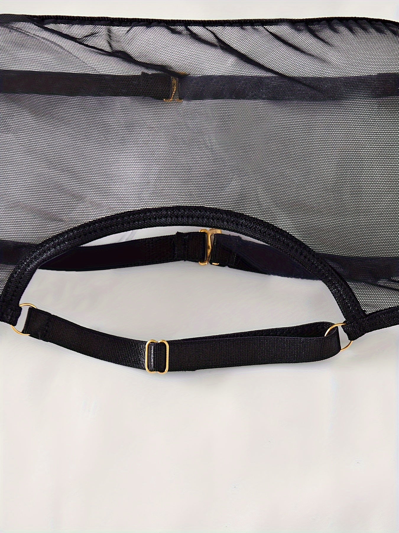 Women’s Mesh Lingerie Set with Tube Bra Thong Choker and Leg Rings