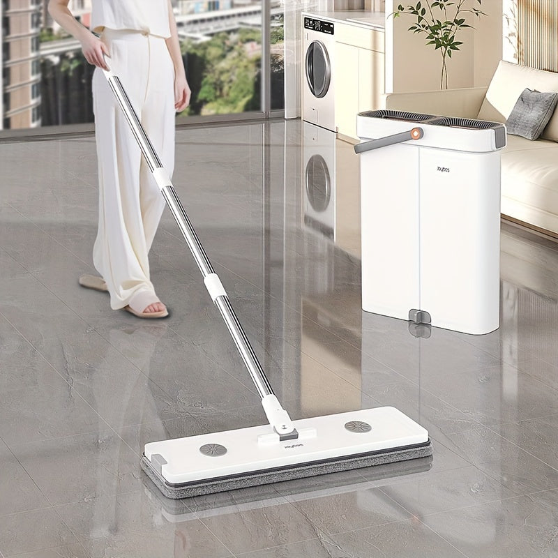 Professional tekis mop to'plami 360° aylanuvchi bosh, yuviladigan gubka va mato bilan