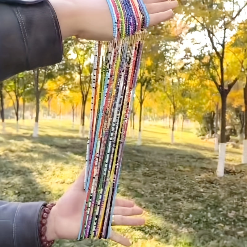 Women's Boho Elastic Belly Chain with Multicolored Beads for Summer Beach Days
