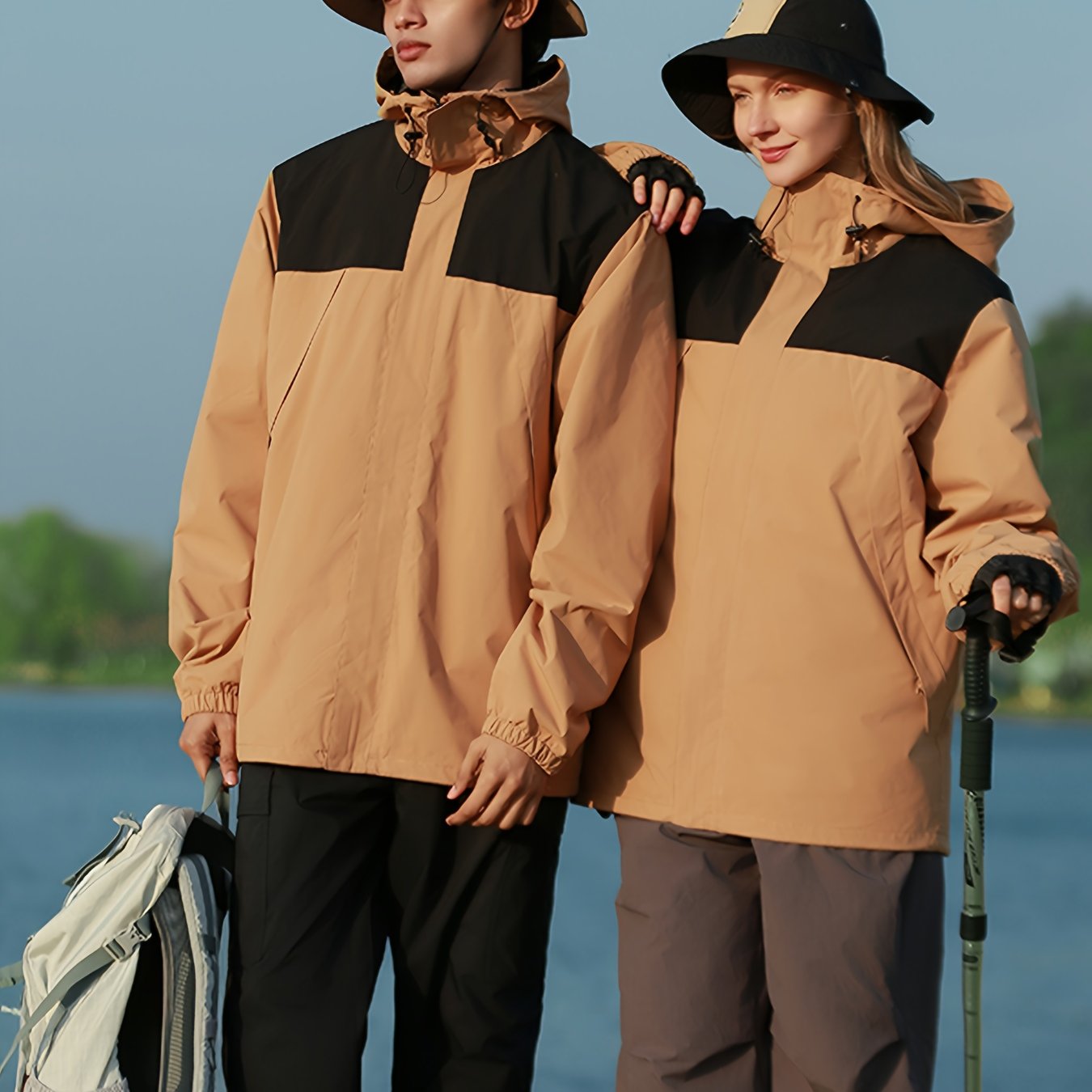 Ayollar uchun kuz qish shamol o'tkazmaydigan kapşonli tashqi kurtka, zipli cho'ntaklar bilan