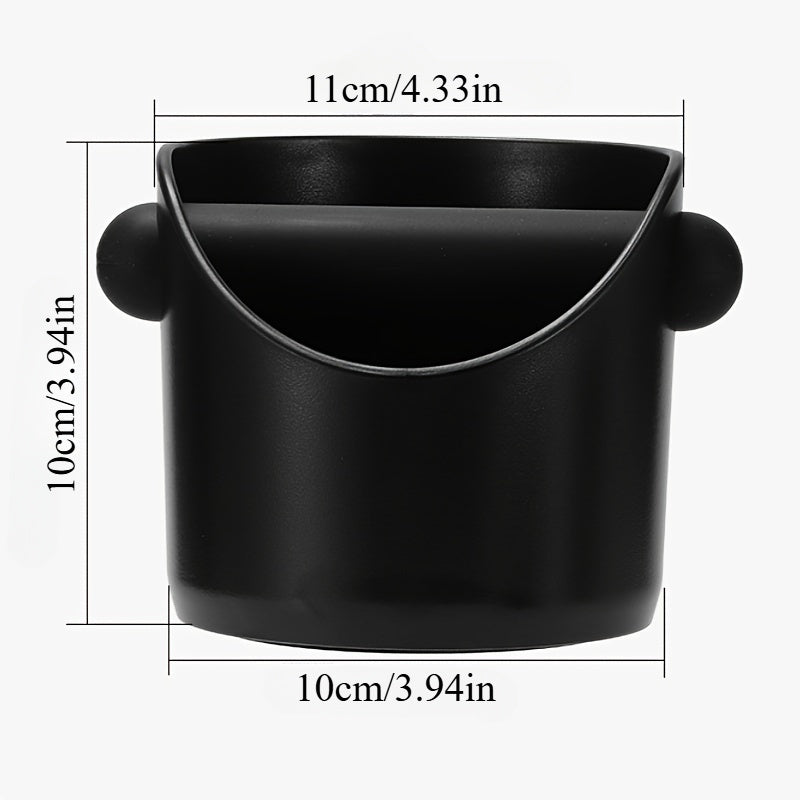 Black Non-Slip Coffee Tamping Box with Removable Strike Rod and Dust Bin
