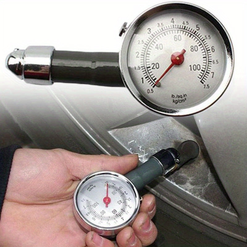 Universal Tire Pressure Gauge Durable Metal Plastic 0-75 PSI Easy Read