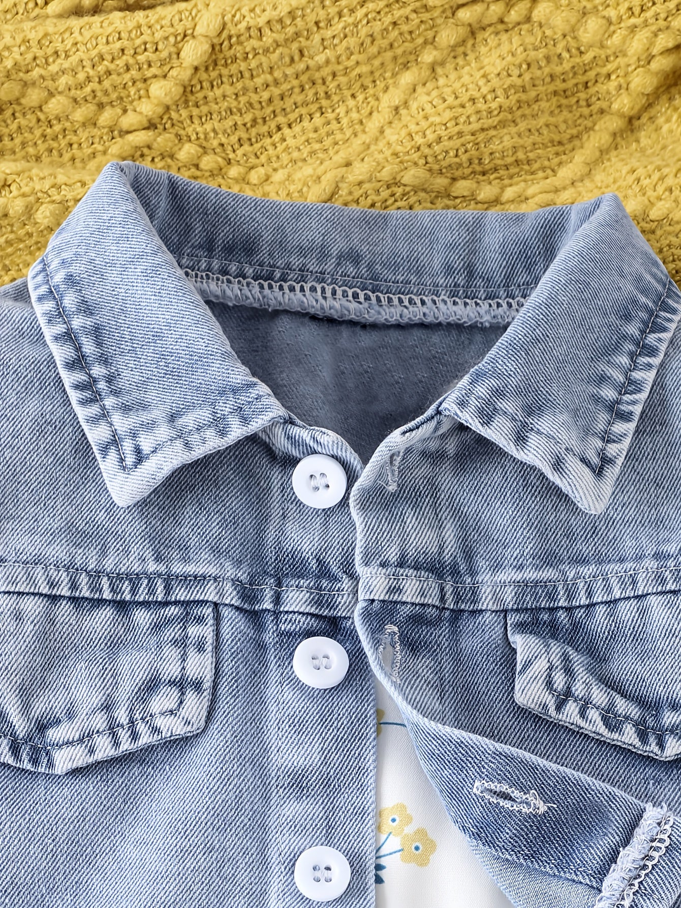 Джинсовая куртка и платье с цветочным принтом для девочек 0-3 лет