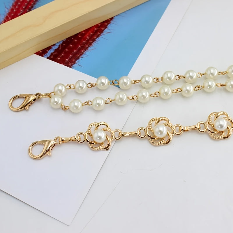 Женский пояс-цепочка с искусственными жемчужинами в корейском стиле, металлический тонкий ремень для платья и юбок