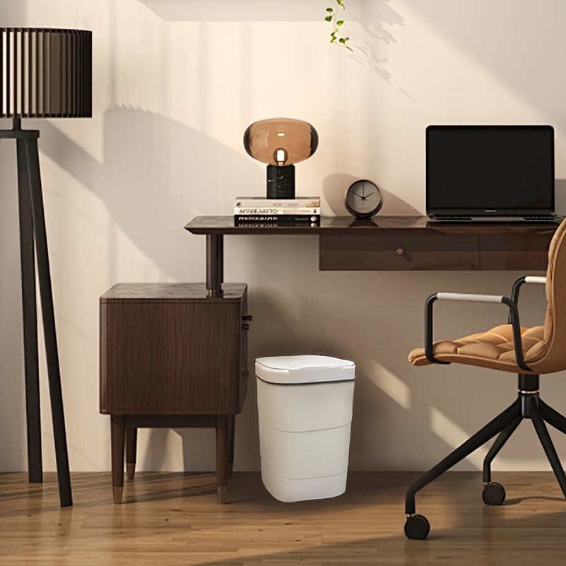 18L тихо закрывающаяся мусорная корзина с датчиком движения, герметичная, универсальная для кухни и ванной, овальной формы, работающая от батареек (батарейки AA не включены), подходит для украшения на Хэллоуин и Рождество.