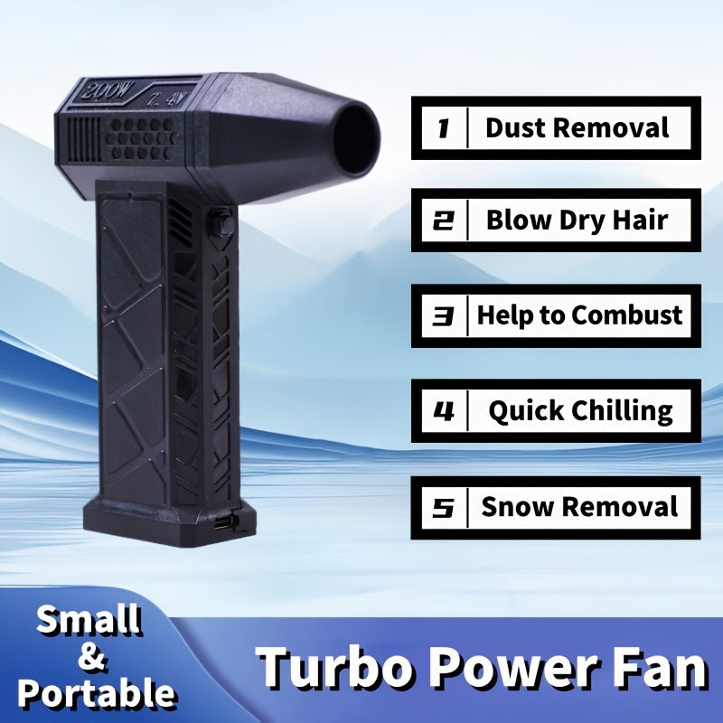 Portable USB Rechargeable Turbo Fan for Camping Outdoor Dust Removal and Fire Starting
