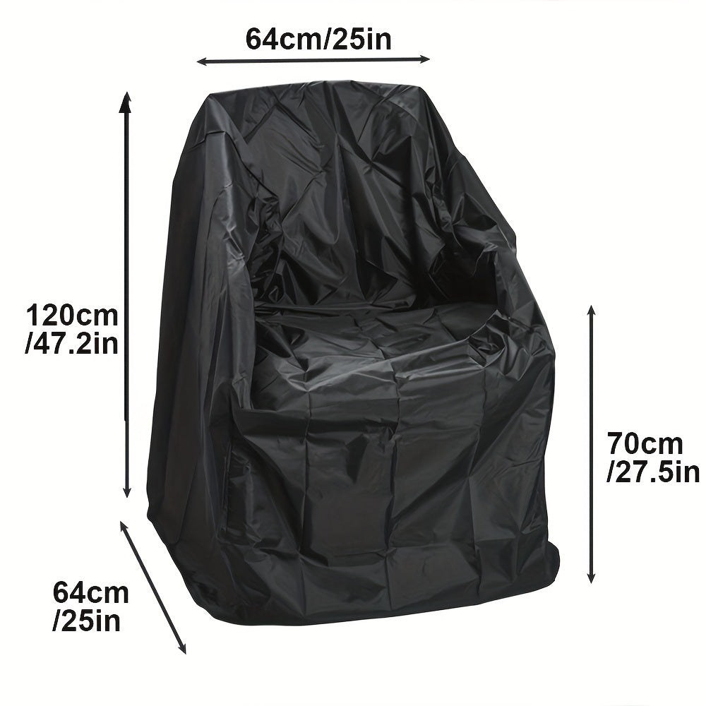 Outdoor Waterproof Chair Cover Black and Silver Polyester for Garden Furniture