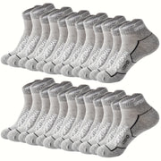 Men's Athletic Crew Socks 12 Pairs Breathable Mesh Sweat-Wicking Polyester Spandex