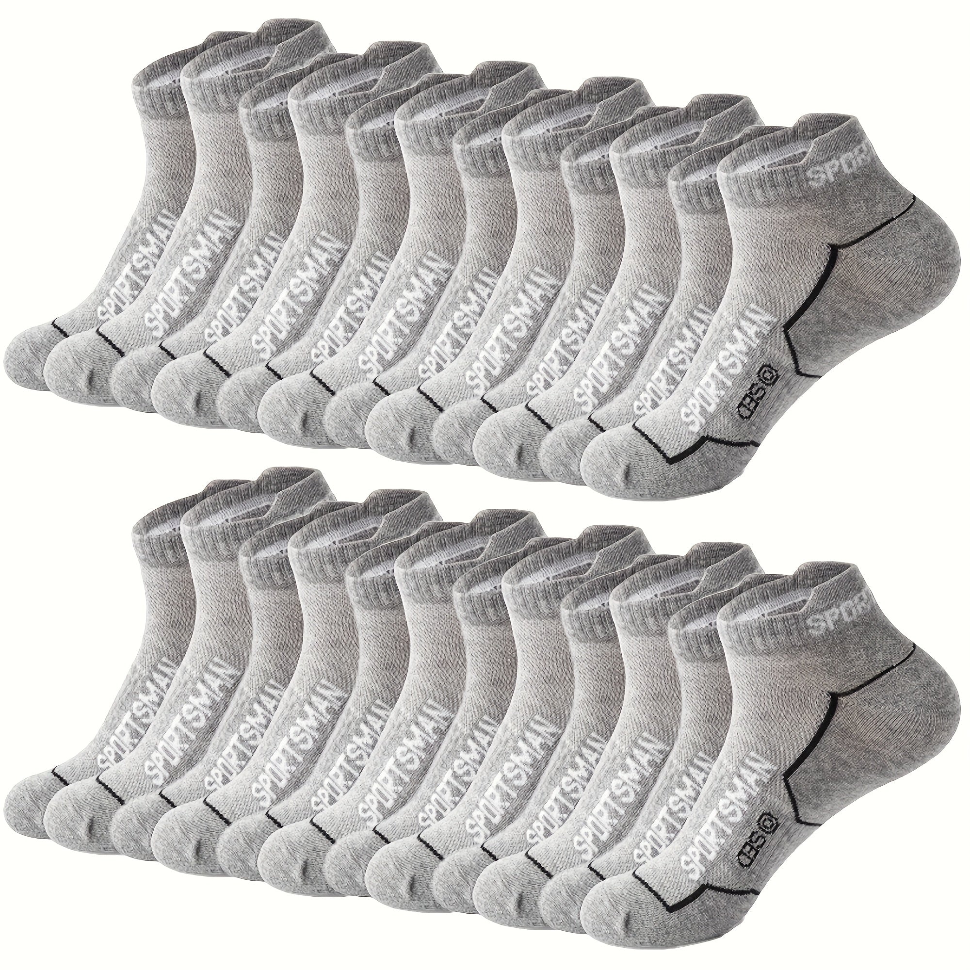 Men's Athletic Crew Socks 12 Pairs Breathable Mesh Sweat-Wicking Polyester Spandex