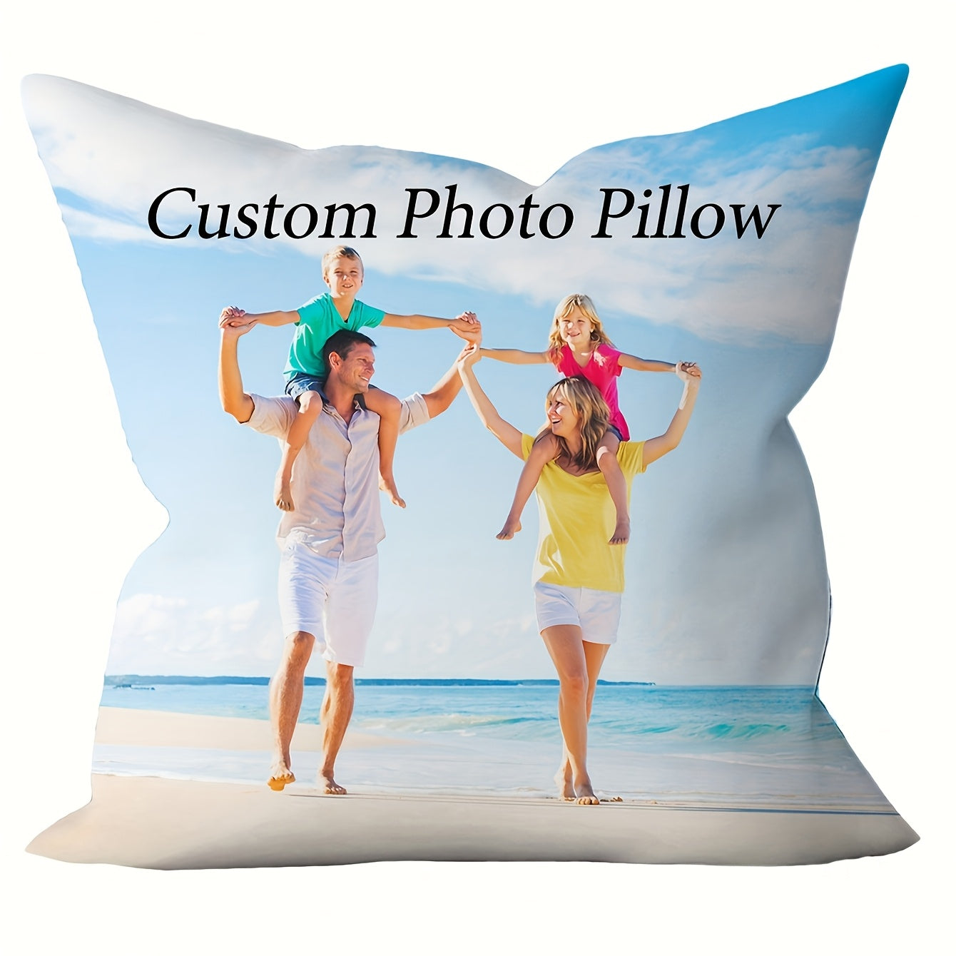 Personalized Photo Pillowcase Soft Polyester Knit for Sofa Bed Car Decor