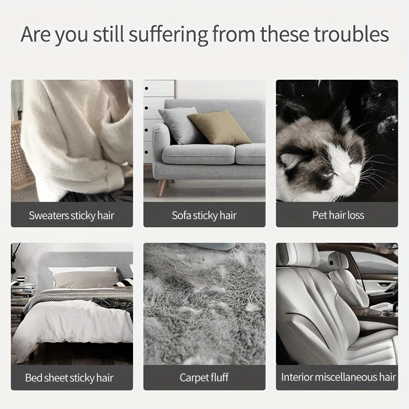 Reusable Double-Sided Pet Hair Remover Brush for Cats and Dogs, Electrostatic, No Power