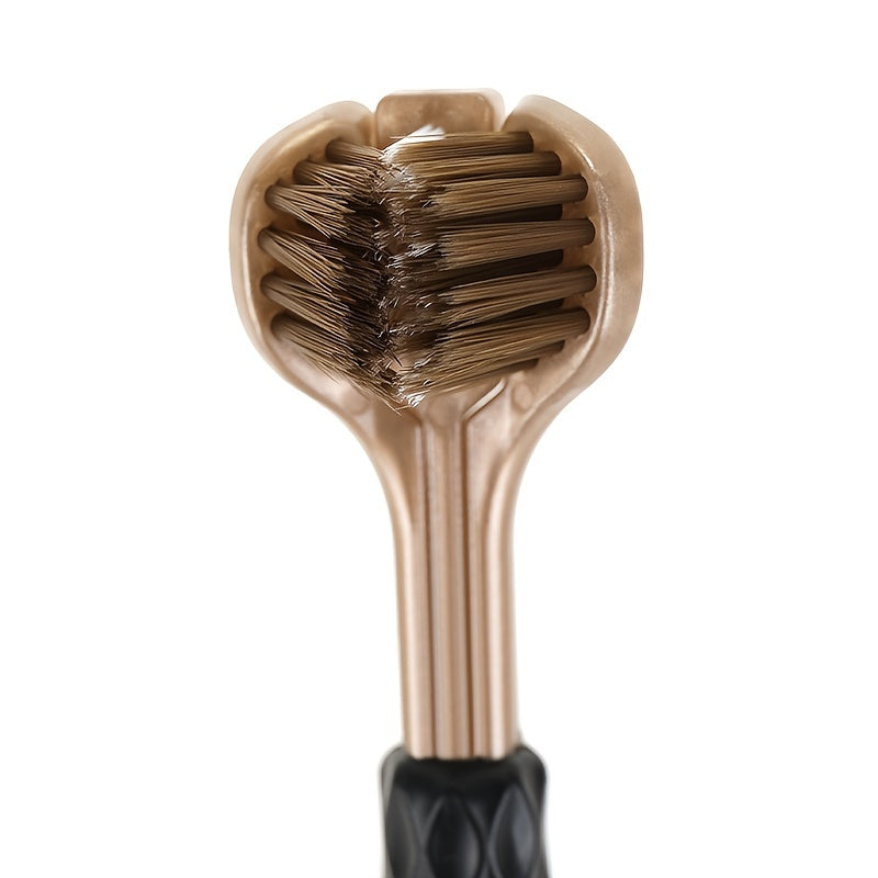 6-Pack Triangular 3D Manual Toothbrushes for Adults with Soft Nylon Bristles