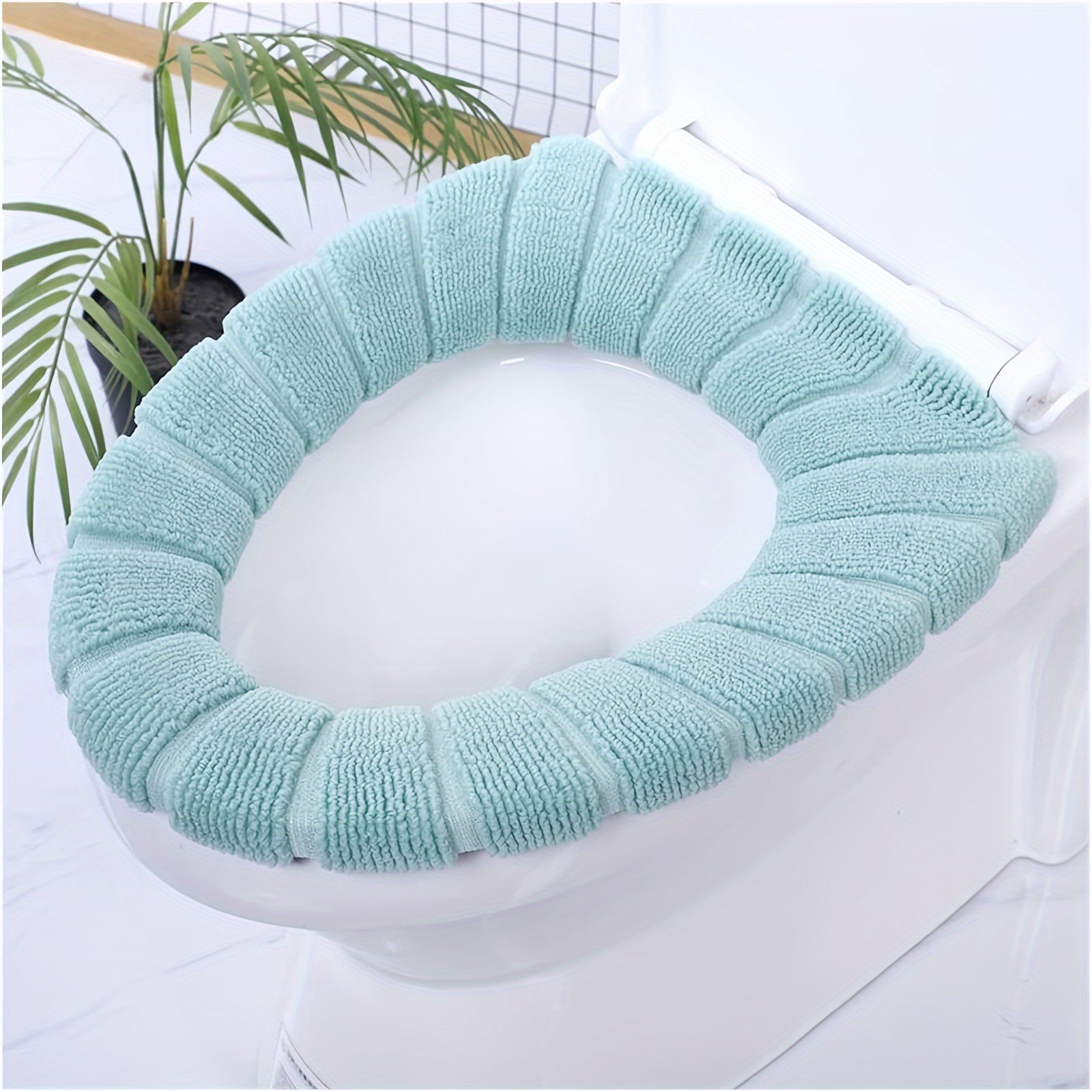 Unisex Plush Warm Toilet Seat Cover Adjustable Soft Machine Washable