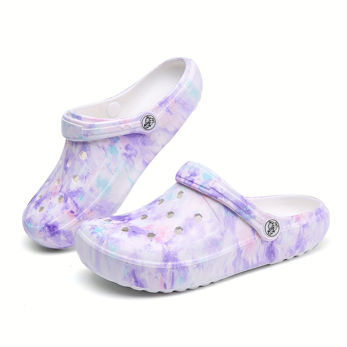 Women's Cartoon Print Lightweight Flat Home Garden Clogs Breathable Non-slip