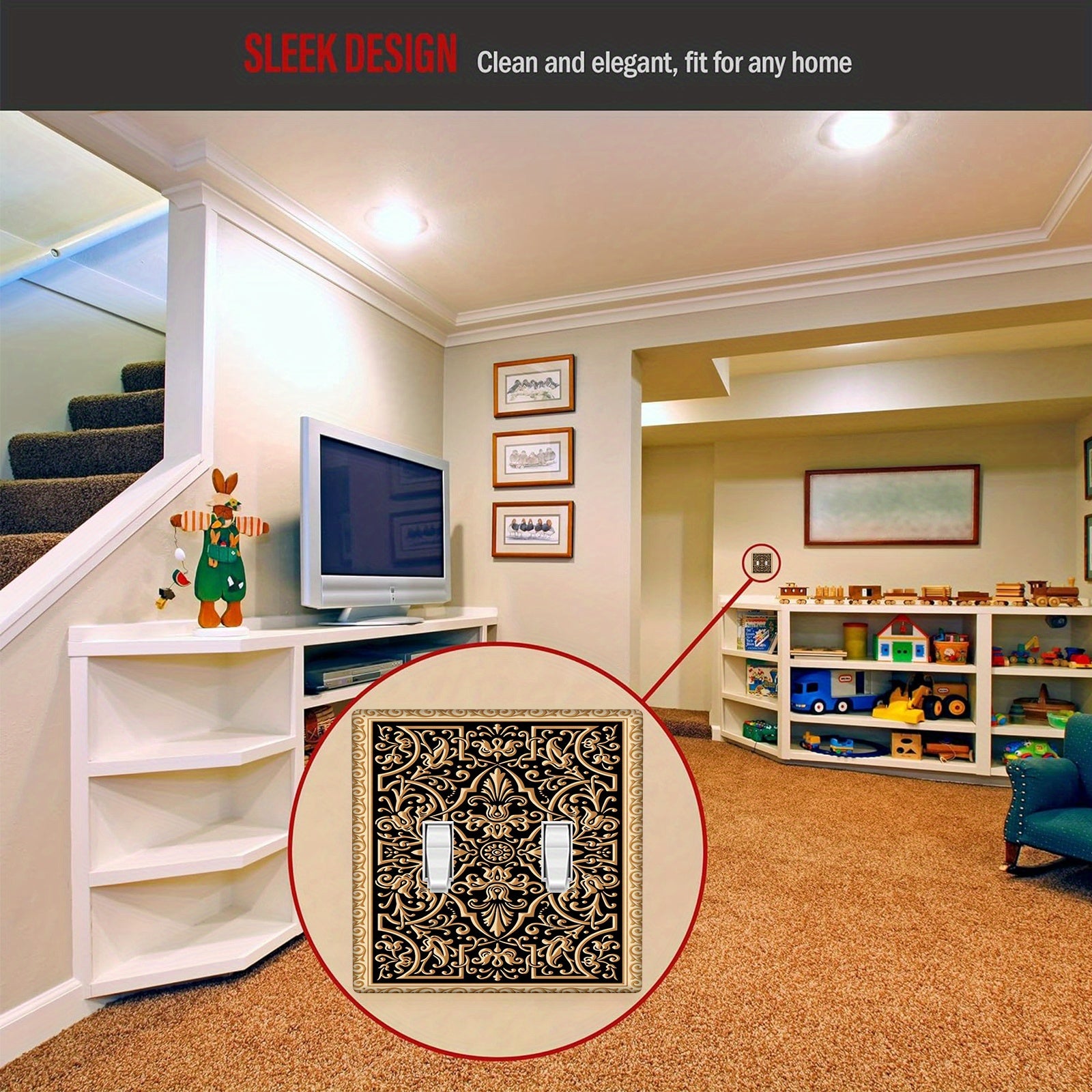 Farmhouse Agate Stone Watercolor Light Switch Plate No Electricity Needed