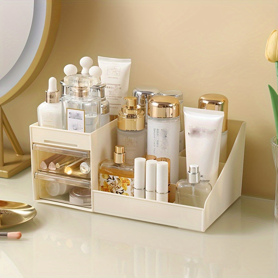 Clear Acrylic Makeup Organizer with Drawers for Skincare Brushes Accessories Countertop Storage