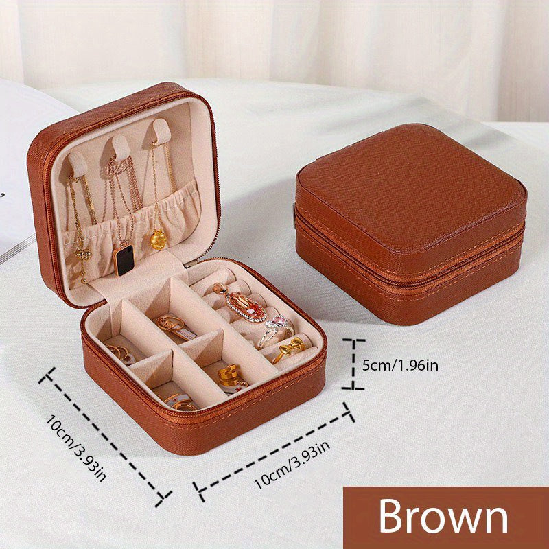 Portable Leather Jewelry Organizer for Earrings Rings and Necklaces