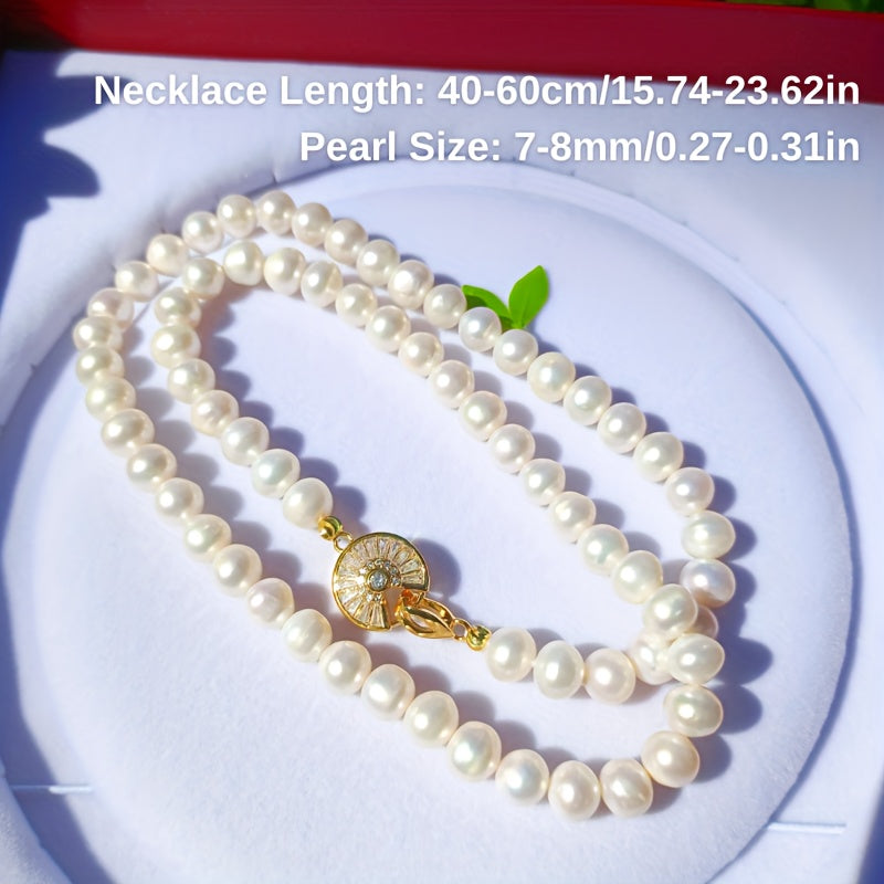Freshwater Pearl Necklace for Women with Genuine Pearls and Unique Growth Patterns