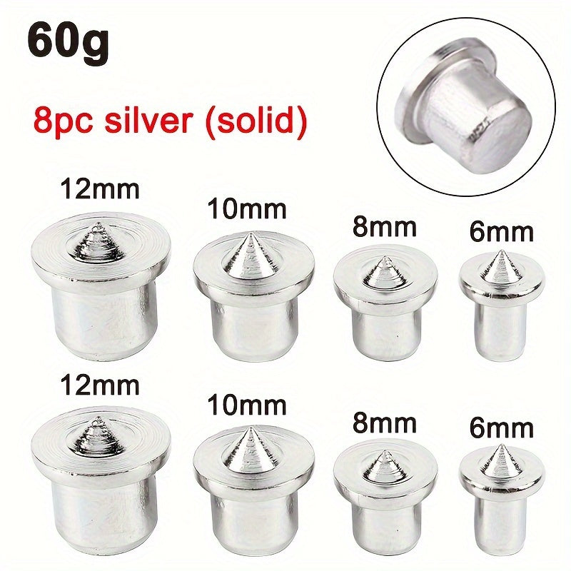 8pcs Woodworking Tools Set 1/4 Inch Solid Wood Carving Pins Center Punch