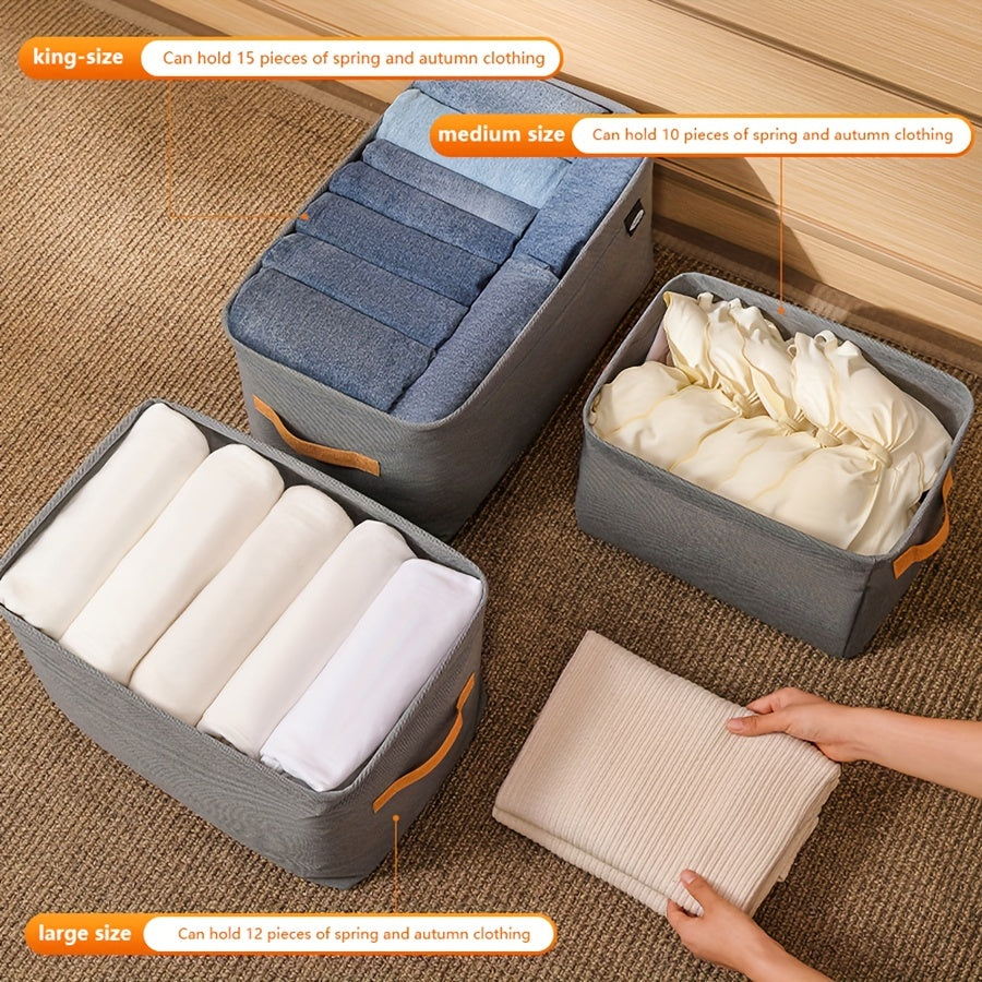 Clothes Storage Organizer with Handles Portable Wardrobe Closet Box