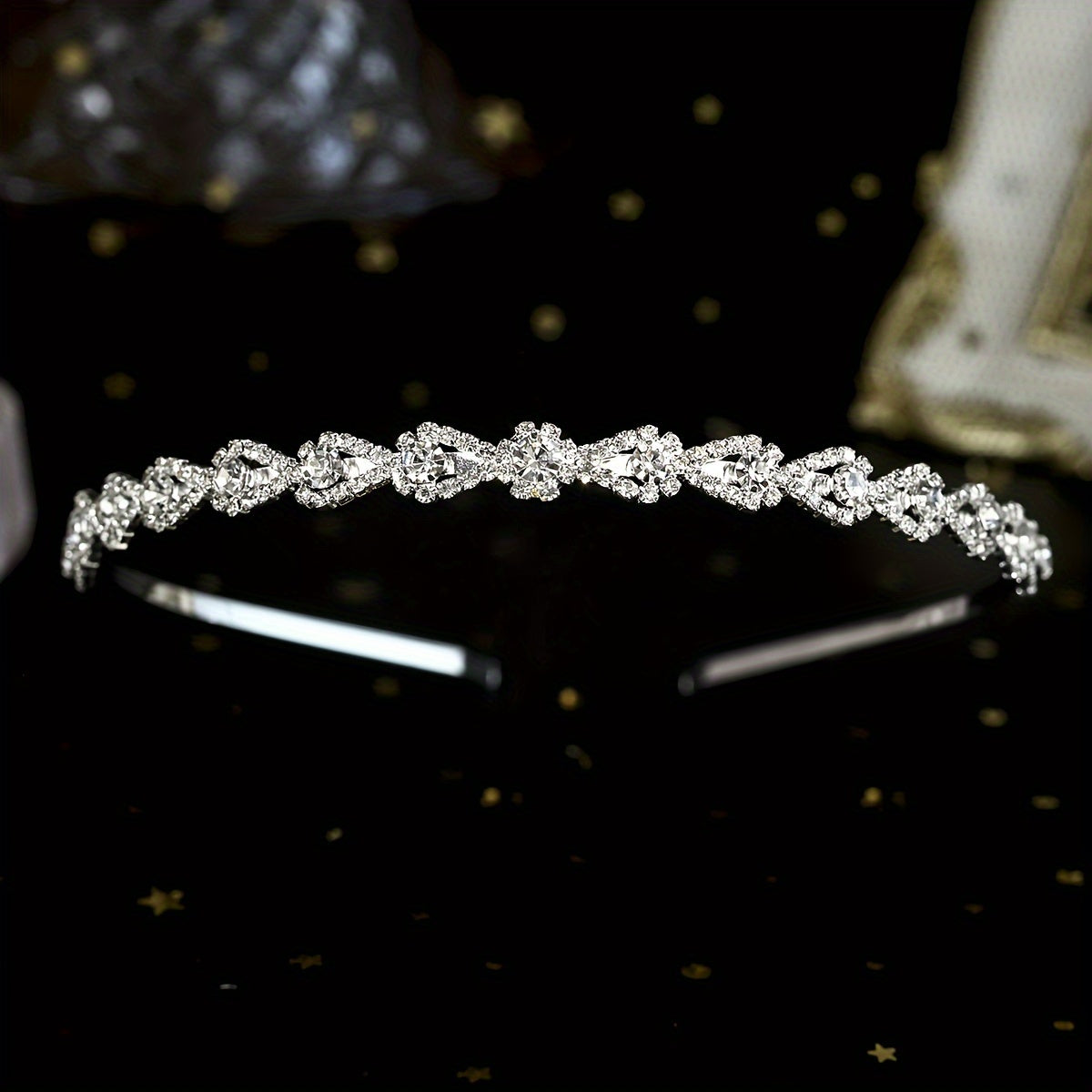 Ayollar uchun vintage ilhomlangan rhinestone boshband, to'y va rasmiy soch aksessuari