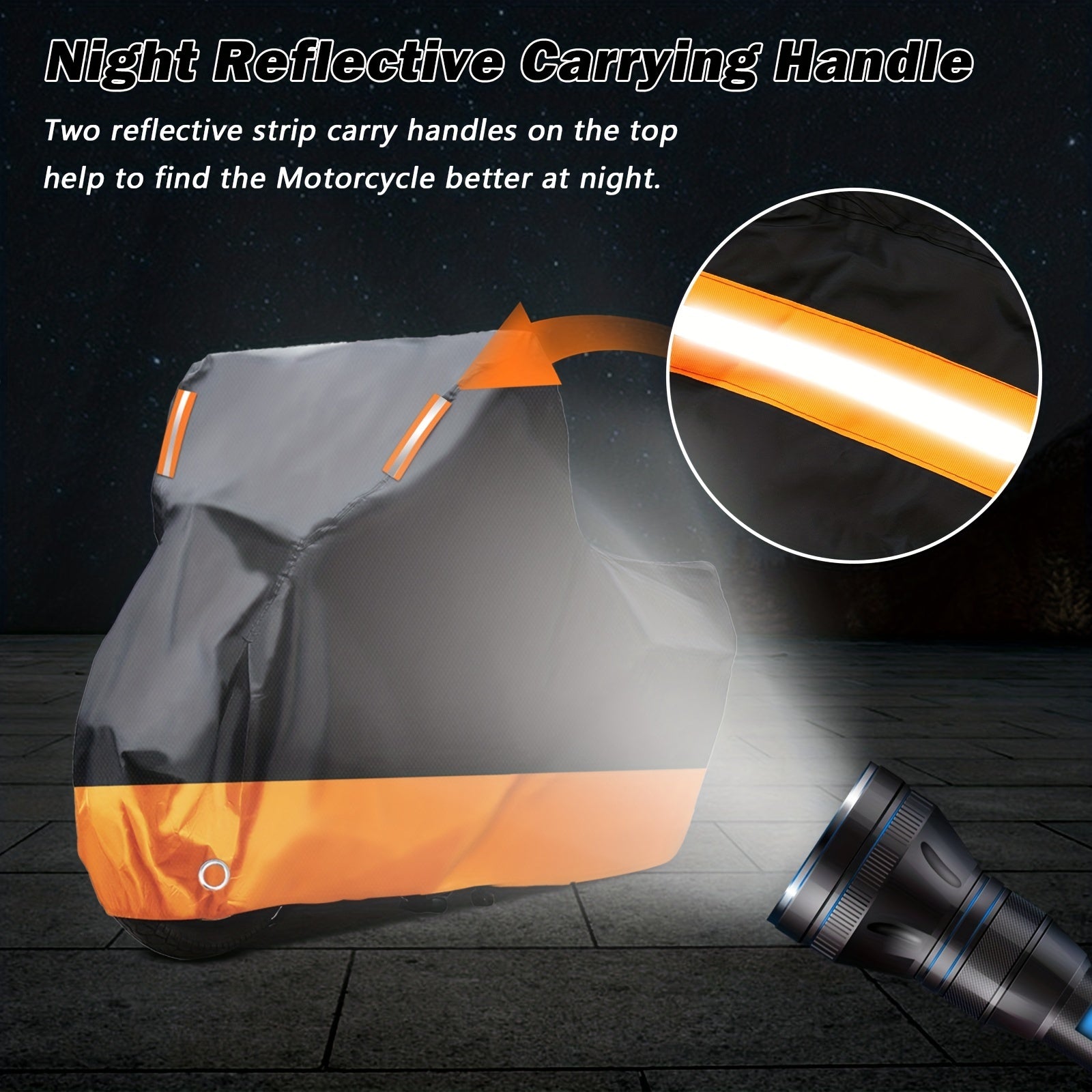 Motorcycle Cover Nylon All-Season Windproof Universal Fit with Storage Bag
