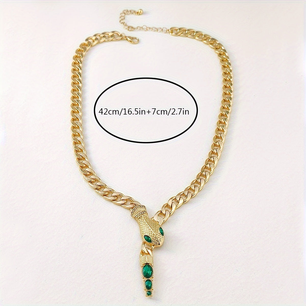 Women's Snake Pendant Necklace with Rhinestones Zinc Alloy Clavicle Chain