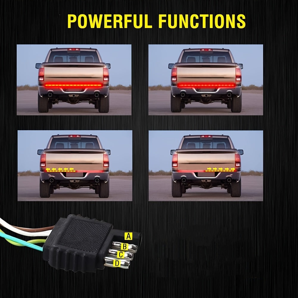 48-Inch Multi-Color LED Tailgate Light Strip for Trucks Hardwired