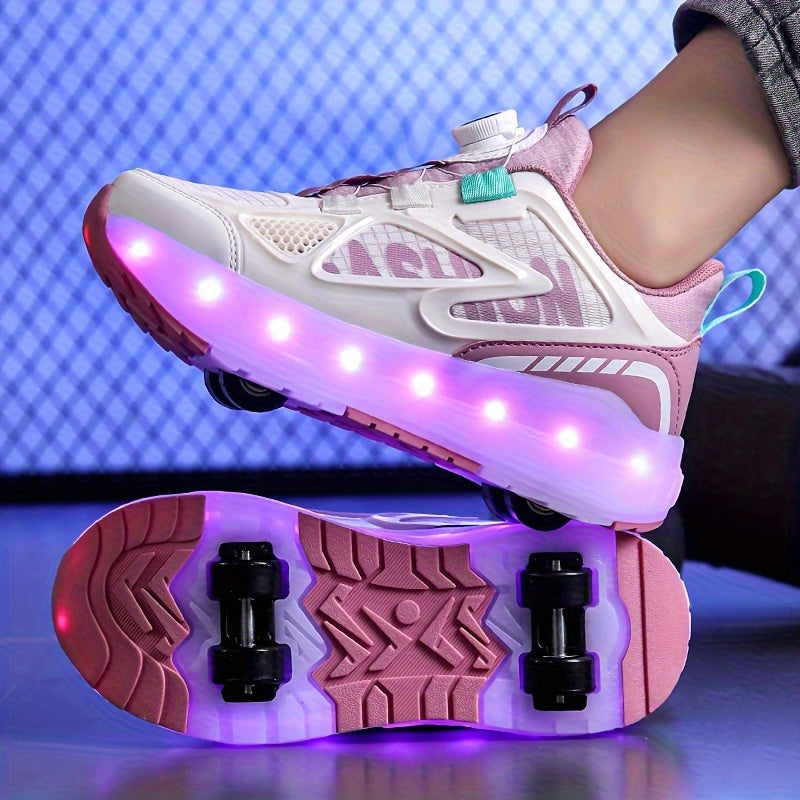 Kids LED Roller Skates for Boys and Girls Sizes 28-40 Removable PU Wheels 16 Light Modes
