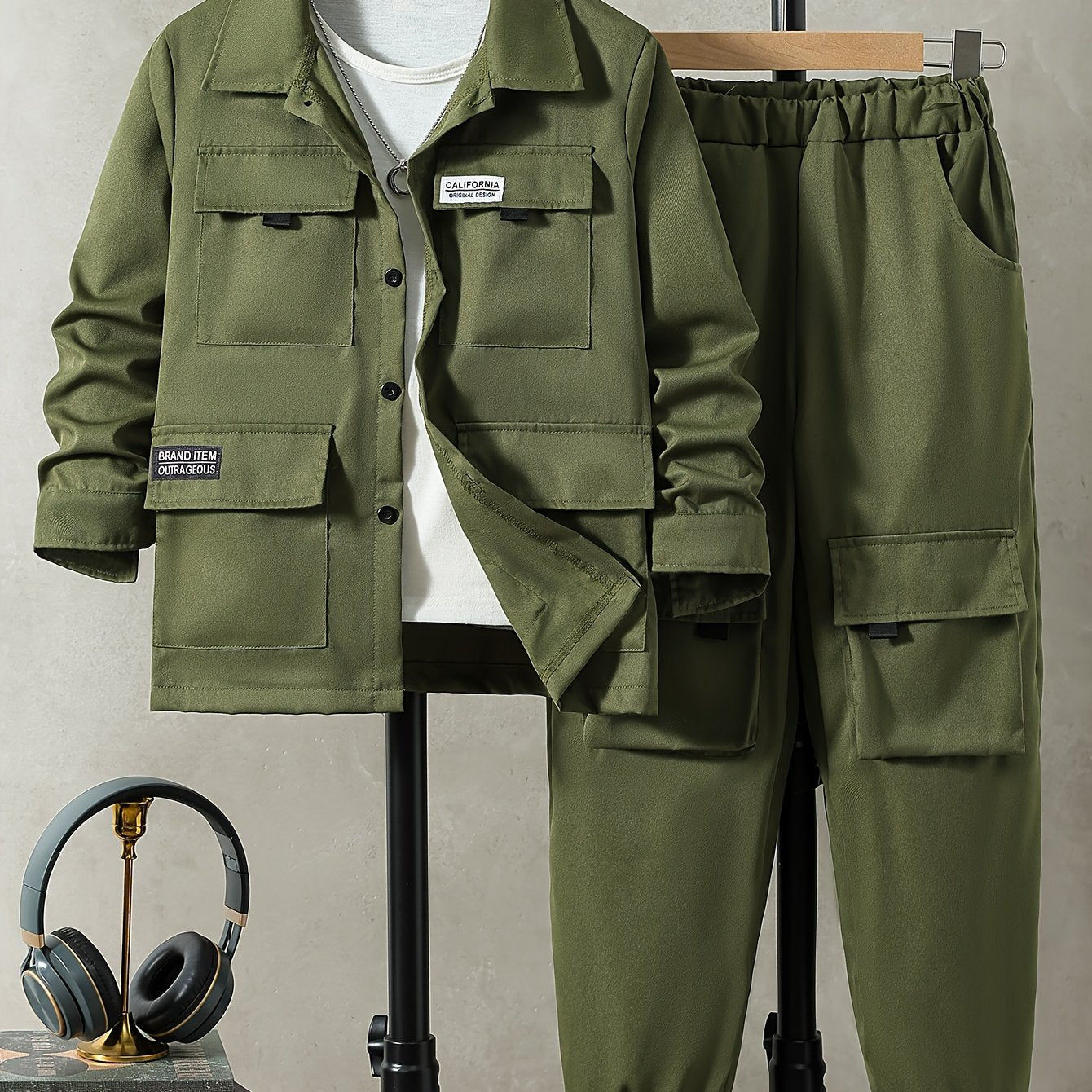 Boys' Casual Long Sleeve Pants Set for Ages 12 and Under Polyester Autumn Comfortable