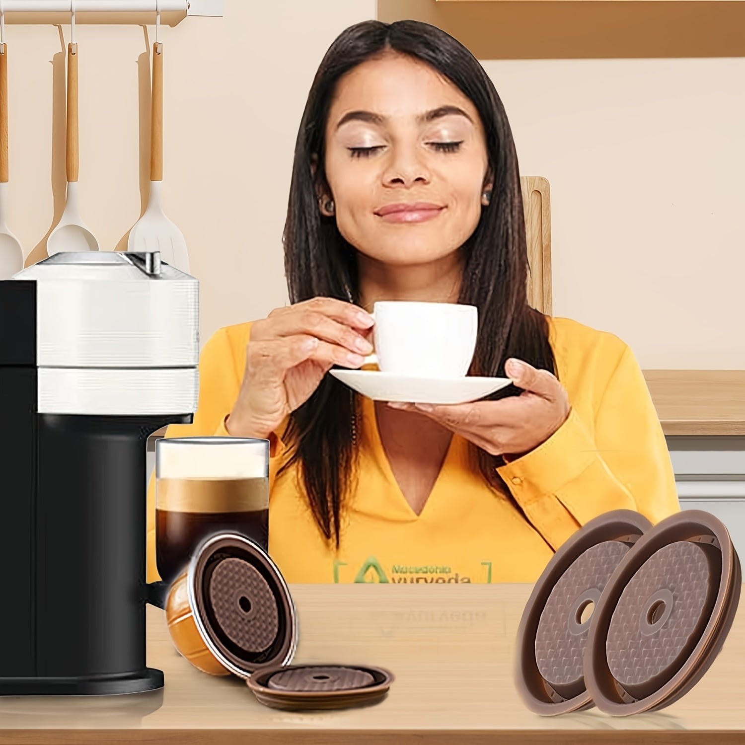 Paquete de 4 tapas de silicona reutilizables para cápsulas de café para Nespresso Vertuo, libres de BPA
