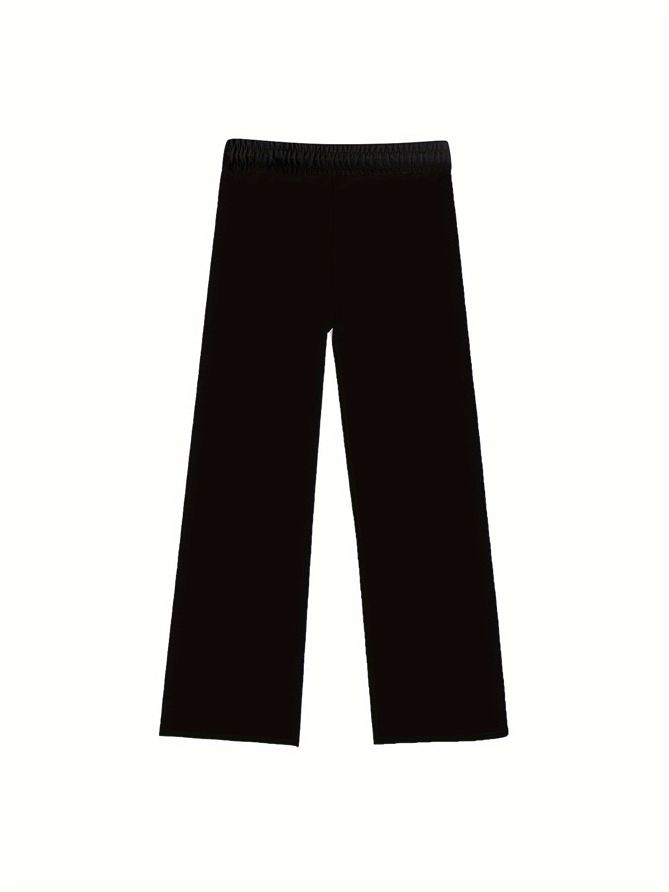 Men's White Relaxed Fit Trousers All-Season Polyester Casual Pockets