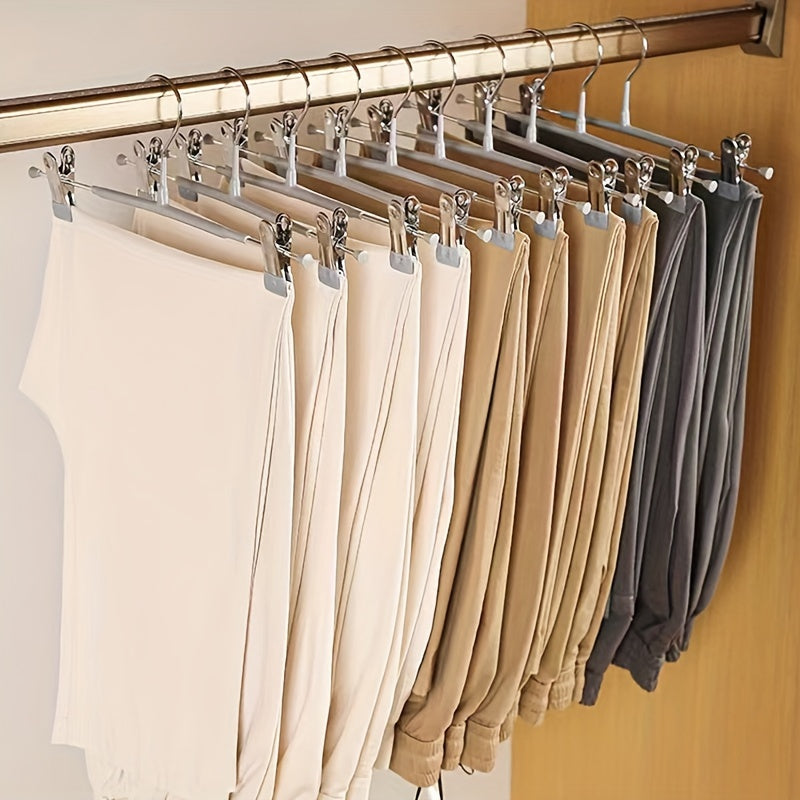 Adjustable Clothes Hanger with Stainless Steel Skirt Clip Drying Rack Pack of 10 or 20