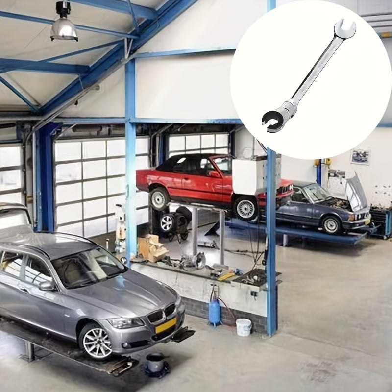 Heavy-Duty 72-Tooth Metric Ratchet Wrench Adjustable Head Metal Pipe Forkpipe Tool