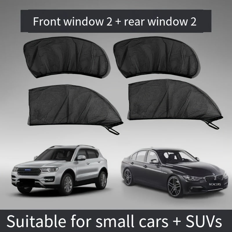 2 dona Universal avtomobil yon oynasi quyosh nurlari himoyasi nafas oladigan tarmoq UV himoyasi sozlanadigan