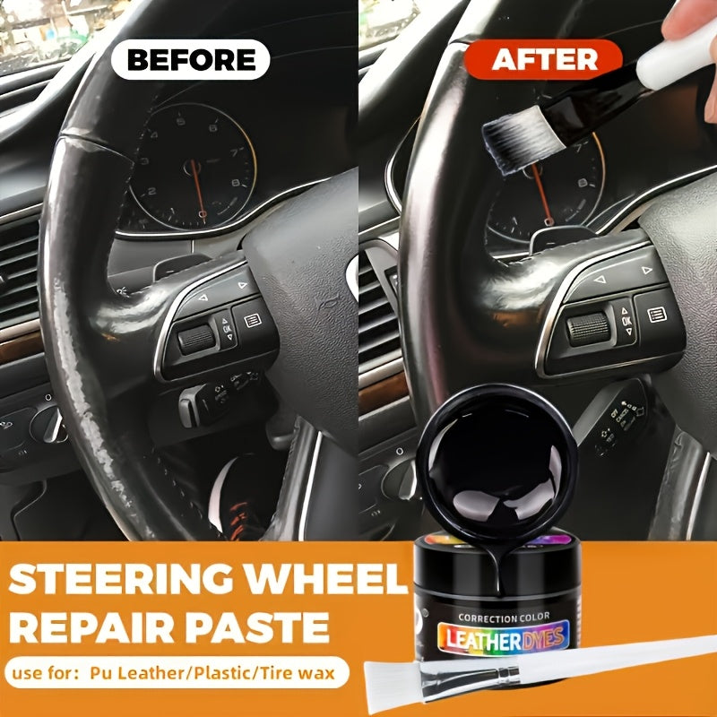 Краска для ремонта интерьера автомобиля, черный пластик, 30 г