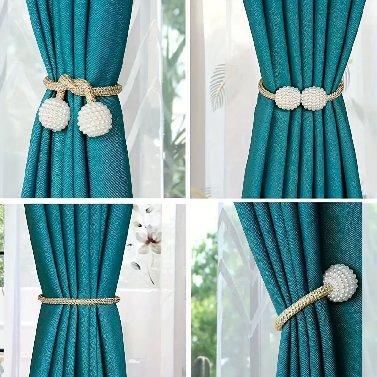 Magnetic Curtain Tiebacks 42cm Classic Design Set of Two for Living Room Bedroom Office