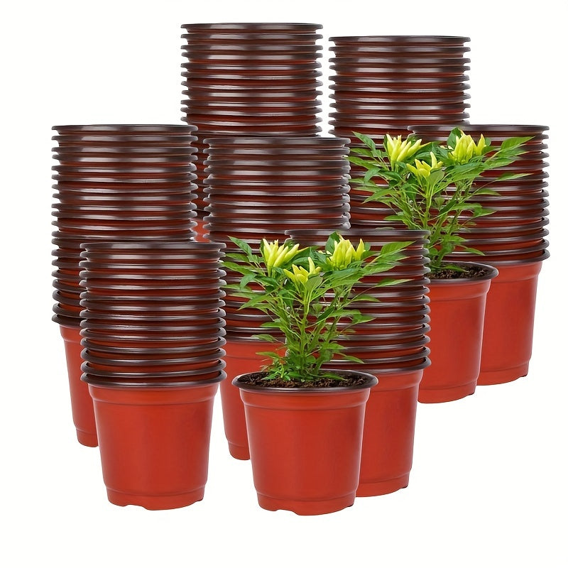 100pcs Dual-Color Plastic Flower Pots Lightweight Durable Indoor Outdoor for Seed Germination