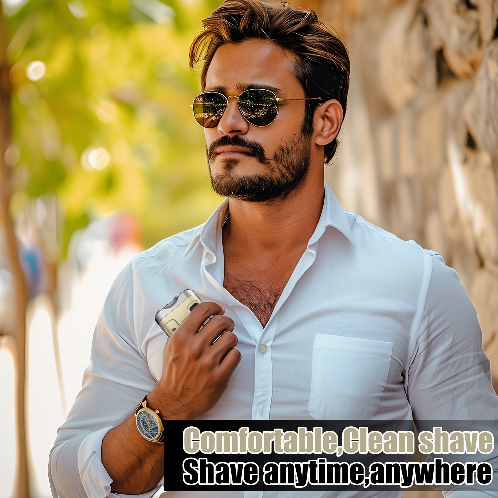 Men Electric Shaver Portable USB Rechargeable Dual Blade Trimmer Lightweight