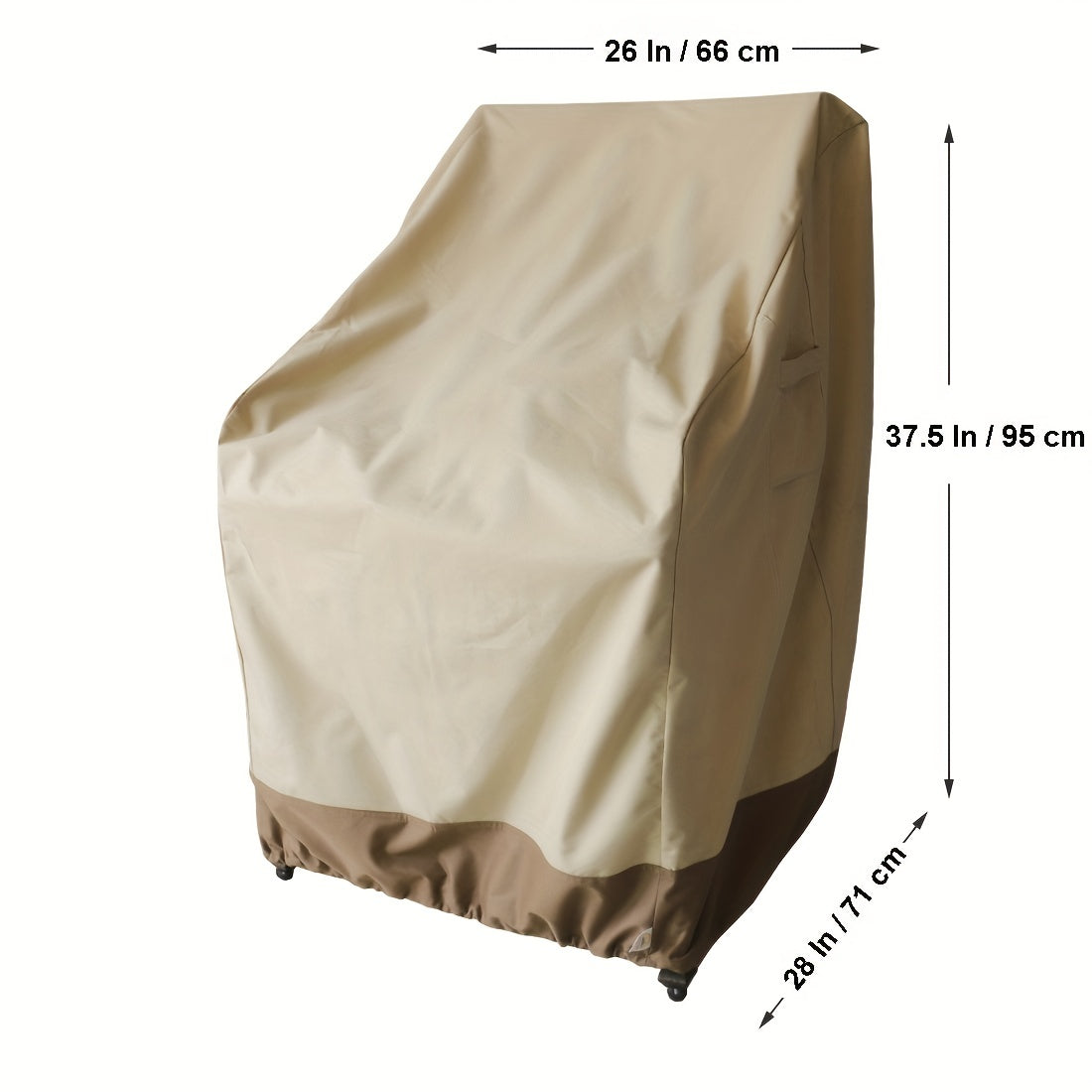 Outdoor Fabric High Back Chair Covers Set of 2