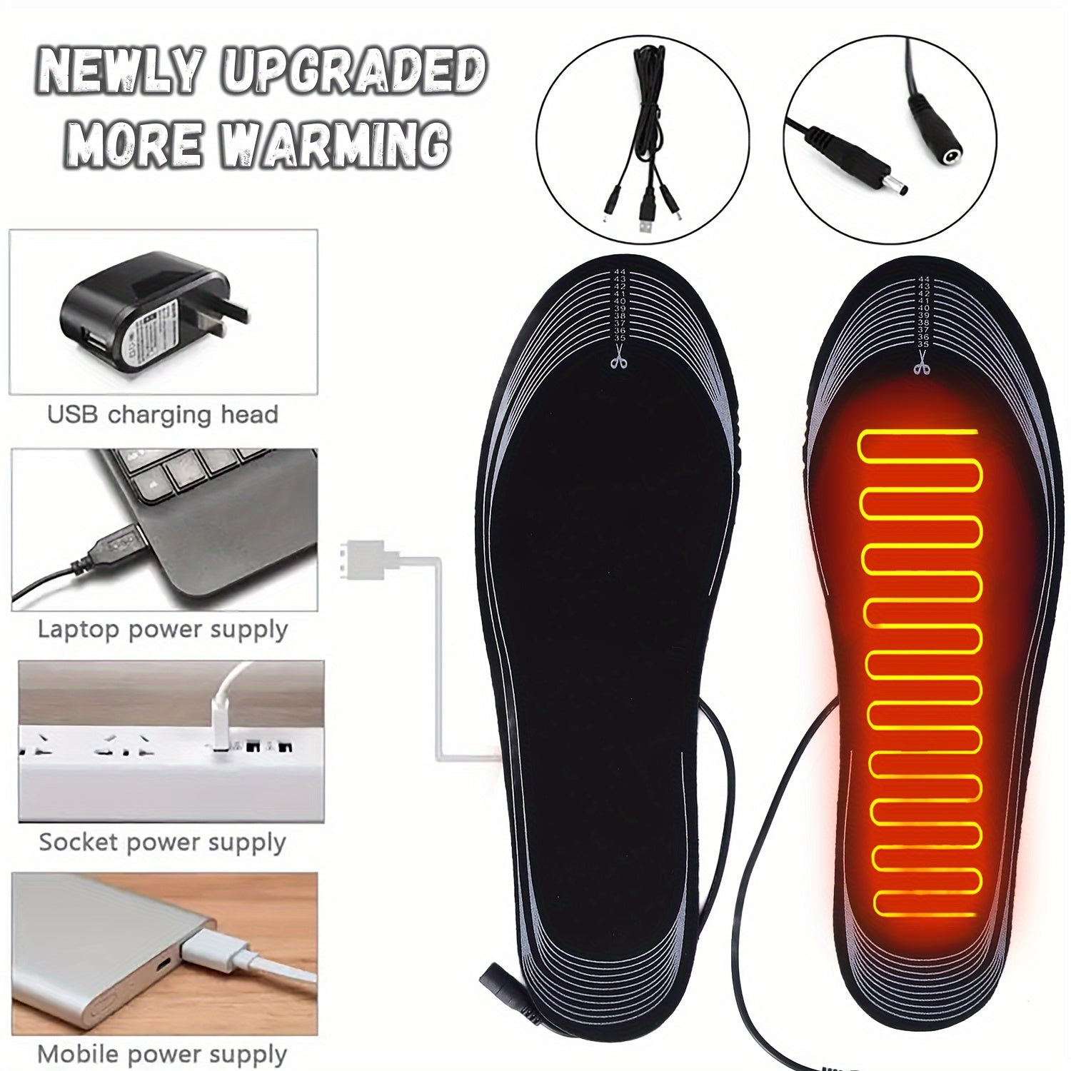 Heated Shoe Insoles for Men and Women USB Powered Washable and Cuttable