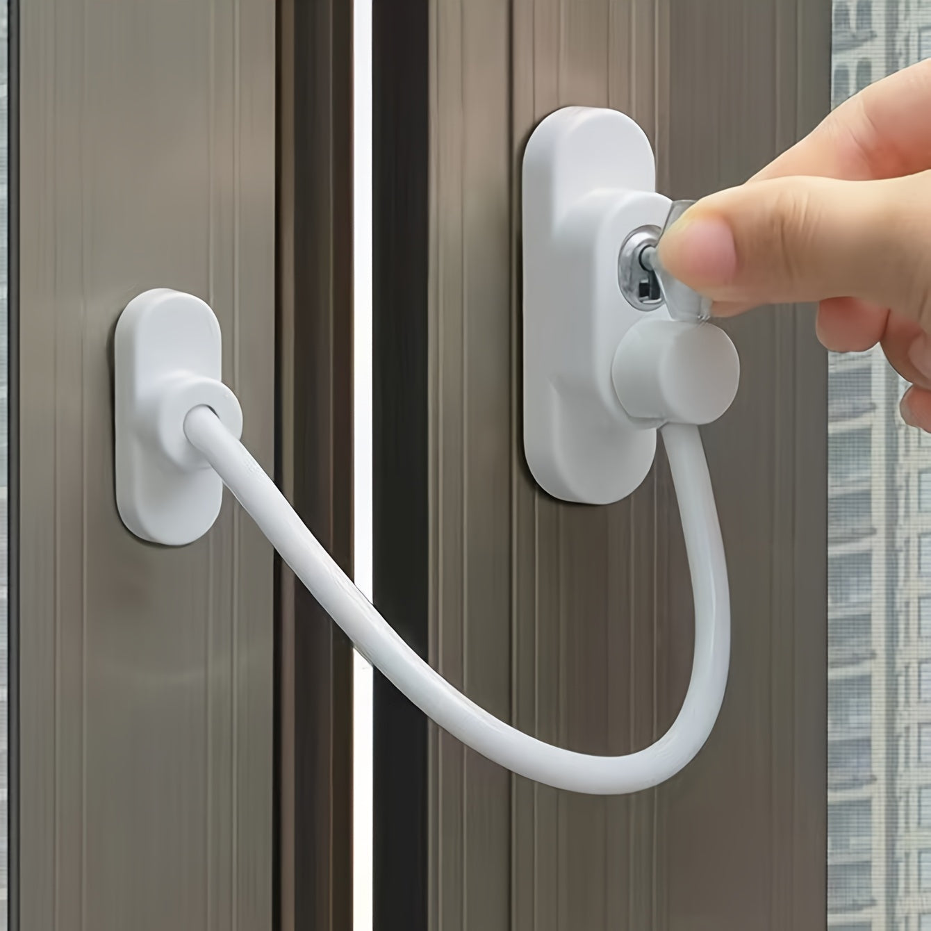 Cerradura de cuerda de cable con base de metal y cubierta de ABS, instalación con punzón, incluye tornillos y llave