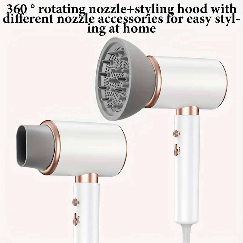 Secador de pelo iónico con 3 velocidades, aire caliente y frío, iones negativos, cable de 1.8M