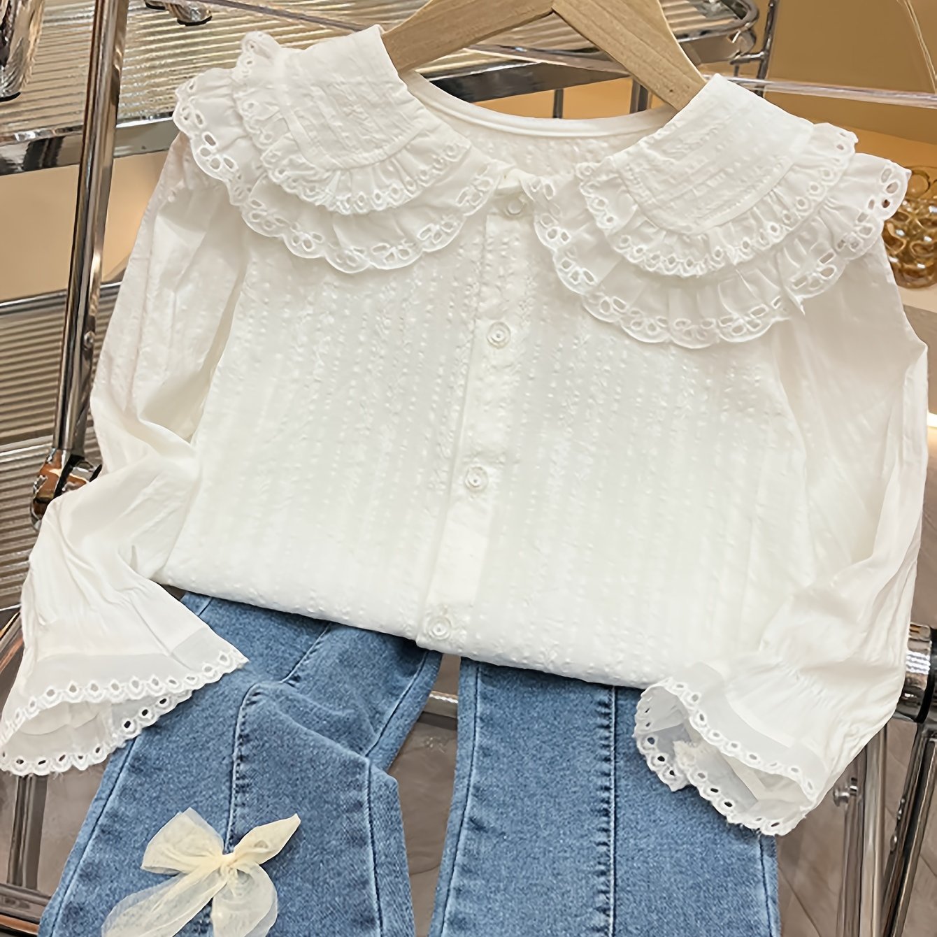 Девочки длинная рубашка с длинным рукавом для весны и осени, однотонное нарядное платье из тканого хлопка и полиэстера