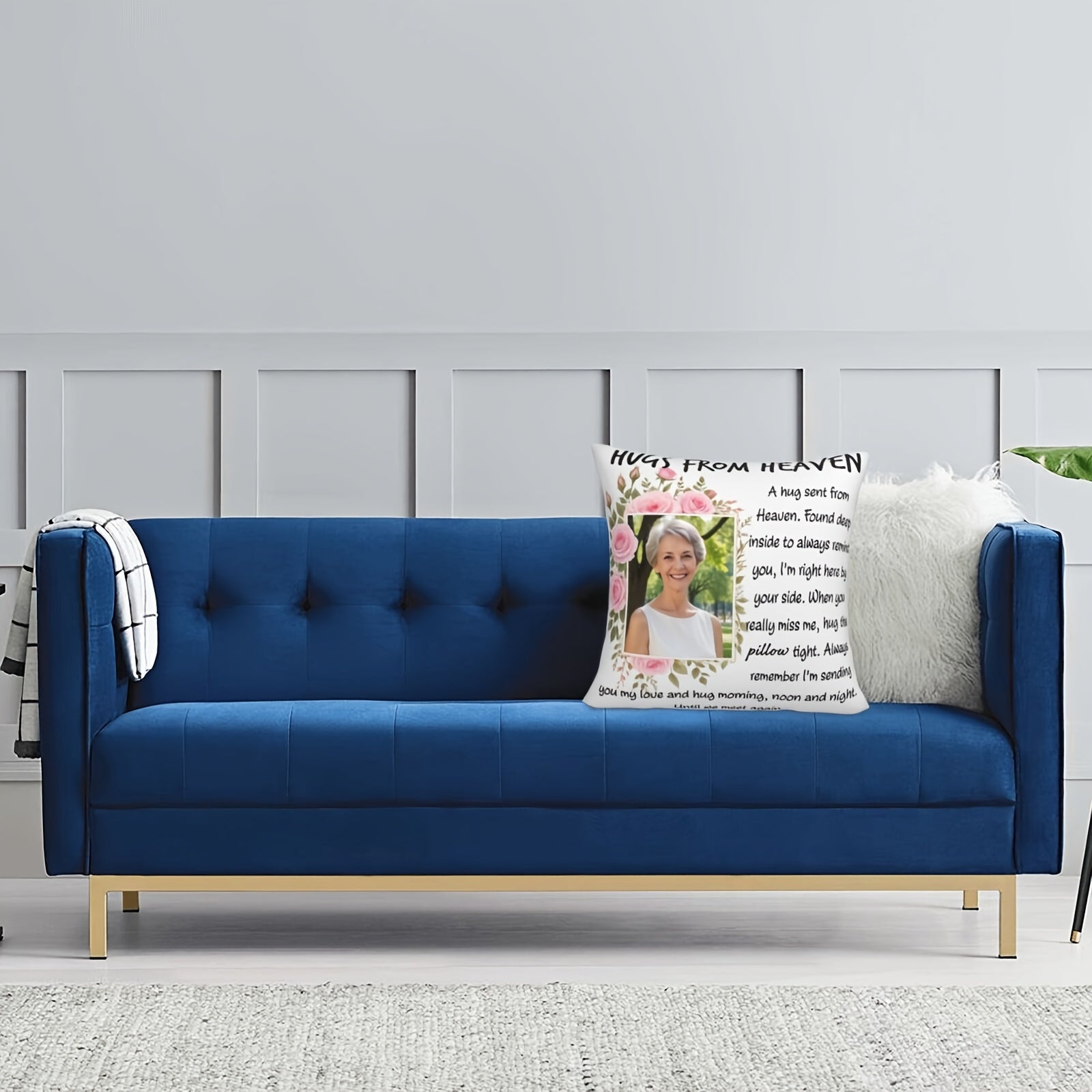 Подарите объятие с небес с нашей индивидуальной персонализированной подушкой - с розовыми розами, вашей любимой фотографией и персонализированным чехлом - трогательный подарок на память.